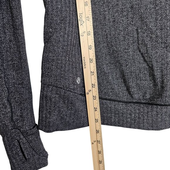 Lululemon Think Fast Pullover Herringbone Quater Zip Heathered Black Women's 6 - Picture 13 of 16